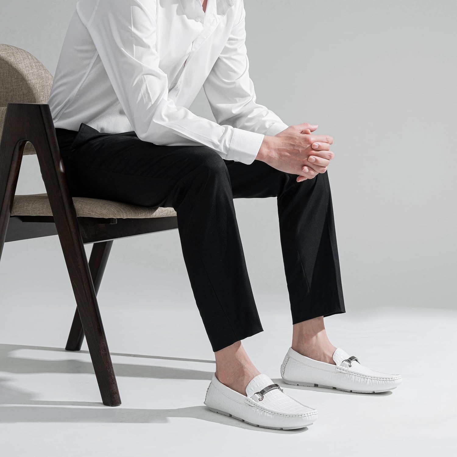 Jousen Men's Loafers Crocodile Printed Casual Loafers for Mens Slip On Shoes - Image 3