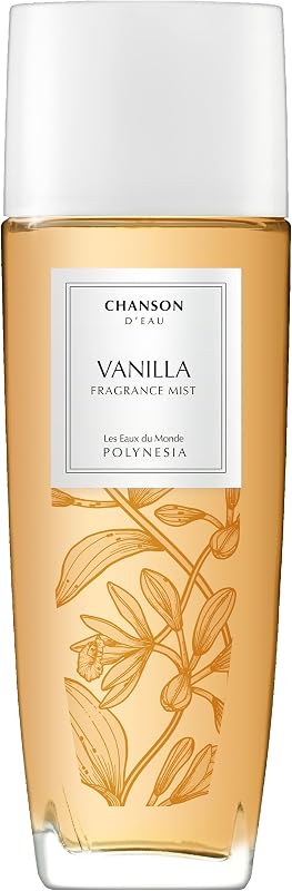 Chanson Vanilla Hair & Body Mist for Women 2.5 fl oz (Pack of 1), Notes of Pear, Sugar, and Vanilla, Women's Fragrance, Long Lasting, Everyday Fragrance, Travel Size