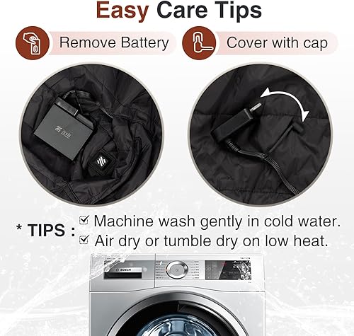 Miniatura 7 de Zonli Manta térmica a pilas para uso en exteriores, moderna, inalámbrica, portátil con batería recargable de 10000 mAh, chaleco térmico para mujer,