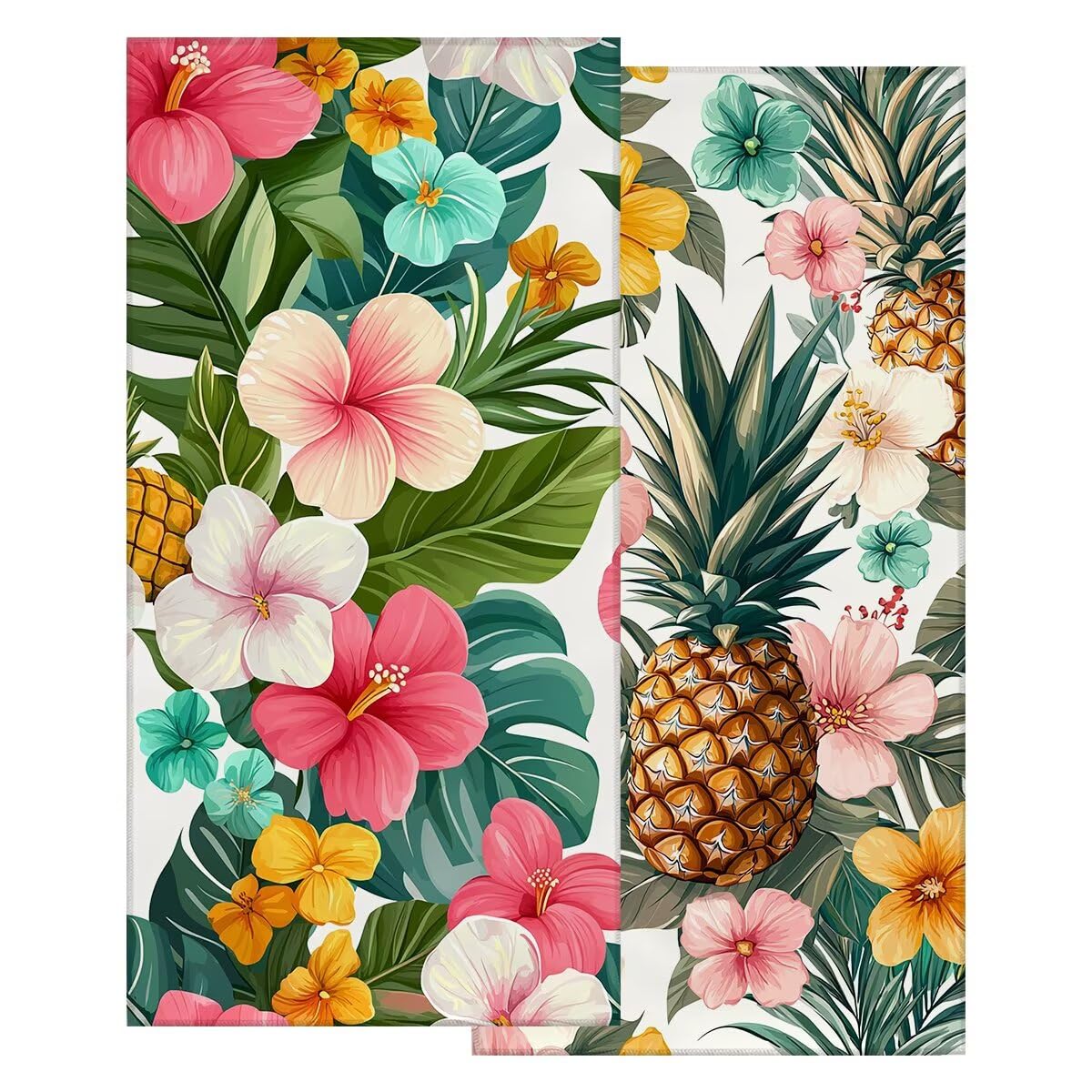 Ręcznik plażowy XXL, 100 x 200 cm, zestaw 2 szt., z mikrofibry, ręcznik plażowy w kwiaty, szybkoschnący, ręcznik do sauny, ręcznik fitness, ręcznik plażowy, do sauny, duży ręcznik kąpielowy, prezent