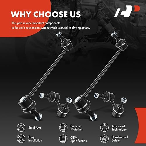 Miniatura 6 de A-Premium Juego de 4 barras estabilizadoras delanteras y traseras compatibles con Mitsubishi Outlander (Sport & Outlander PHEV), Lancer, Eclipse