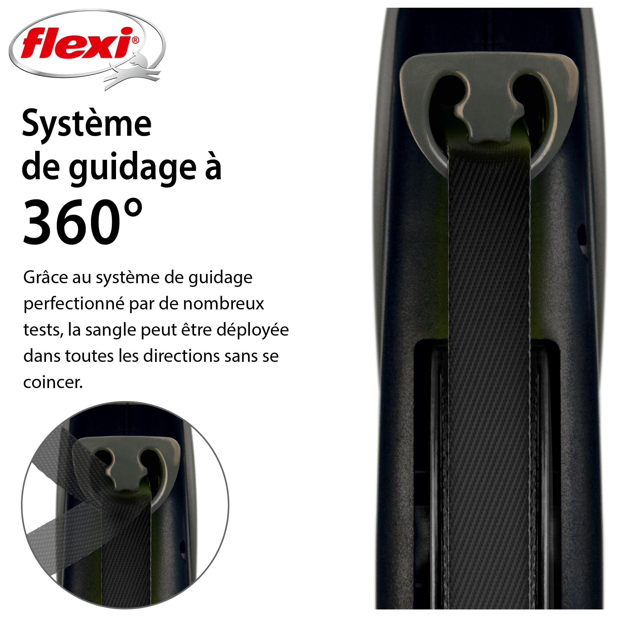 Flexi, Laisse Chien Enrouleur Giant Plus 8m, Chiens Forts et Costauds Jusqu'à 25 Kg, Visibilité Accrue Sangle Couleur Néon, Système de Freinage Robuste et Ergonomique, Made in Germany - M - 8m - 25kg