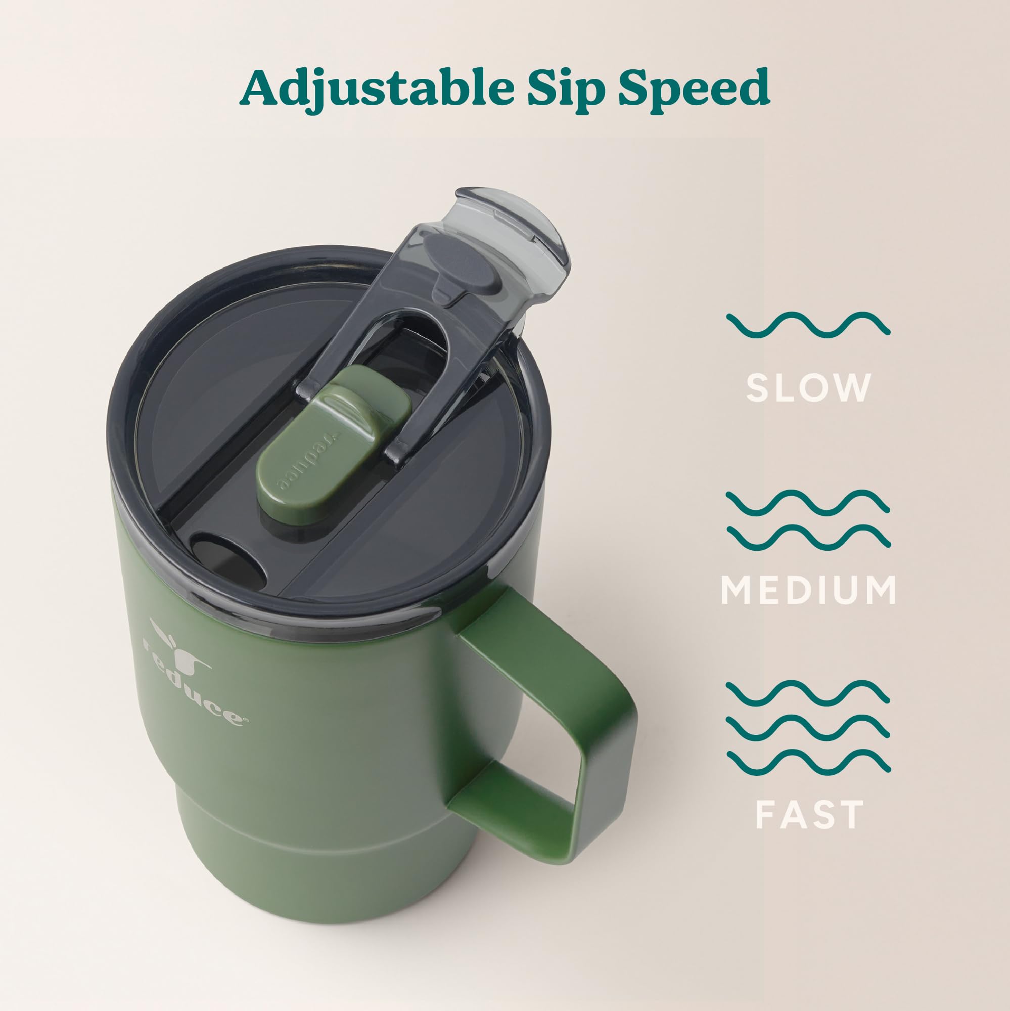 REDUCE Hot1 Thermobecher aus Edelstahl mit temperaturregulierendem Deckel, doppelwandig, vakuumgeeignet, für Becherhalter, hält Getränke 6 Stunden heiß, ideal für Kaffee, Tee und andere, 530 ml