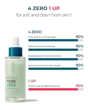 BE THE SKIN Pore Zero BHA Exfoliating Serum (30ml), Natural Willow Bark BHA + AHA, Helps Clear Clogged Pores & Blackheads Without the Sting, Cica Soothing for Oily Sensitive Skin