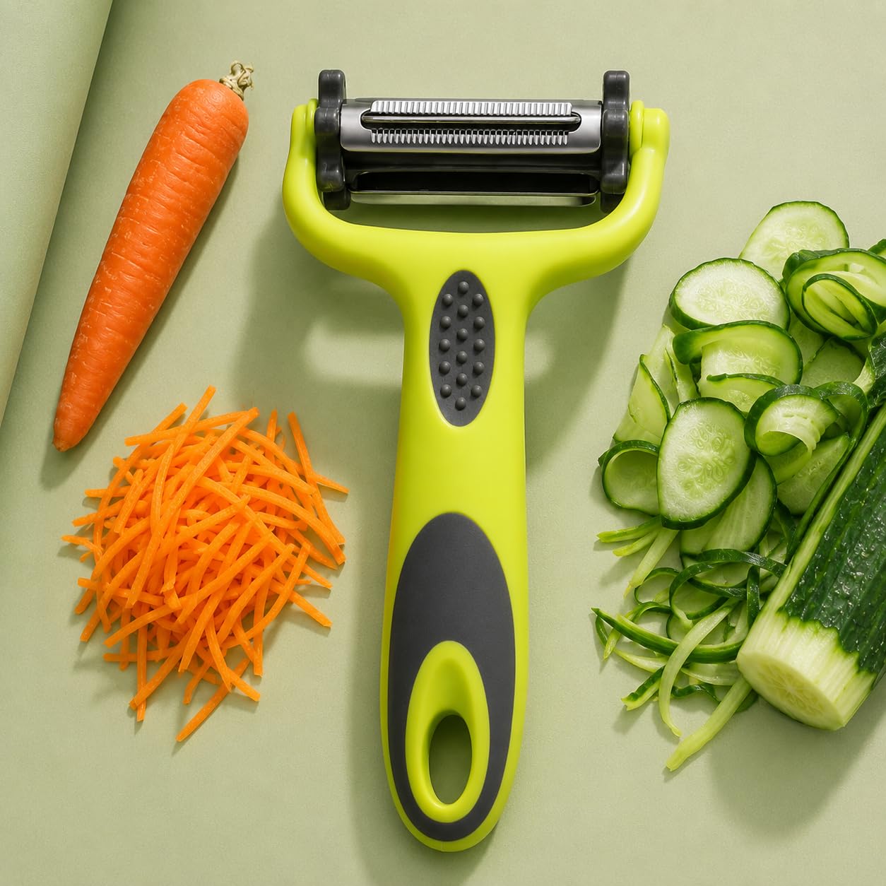 RUCON® 3-in-1 Multi-Functional Peeler – Stainless Steel Straight, Serrated, and Julienne Blades for Potatoes, Carrots, Vegetables, Fruits, and Salads-picture-23
