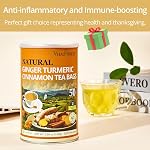 50 Premium Turmeric Ginger Cinnamon Tea Bags| Vitalforest Natural Ginger Tea Bags| Pure Turmeric Tea Bags with Ginger| Herbal Cinnamon Tea|Caffeine Free