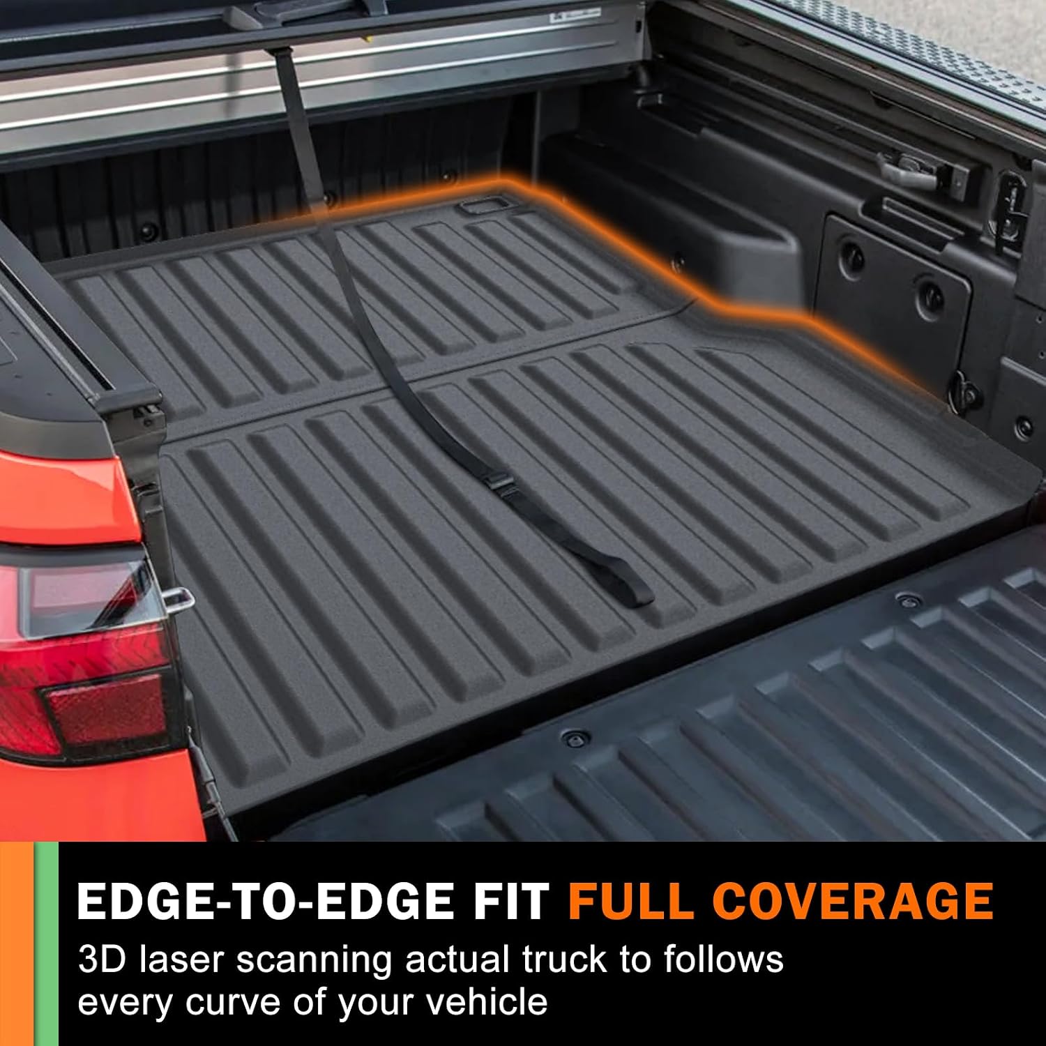 KUST Truck Bed Mat for 2005-2023 Toyota Tacoma Accessories, 5FT Bed Liner All Weather Protection TPE Rubber Raised Edge