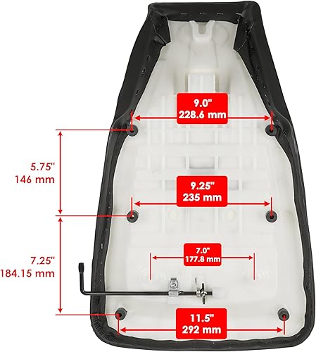 Miniatura 3 de Caltric Asiento negro completo compatible con Honda TRX350TE TRX350TM Rancher 350 S para años 2000 2001 2002 2003 vinilo negro