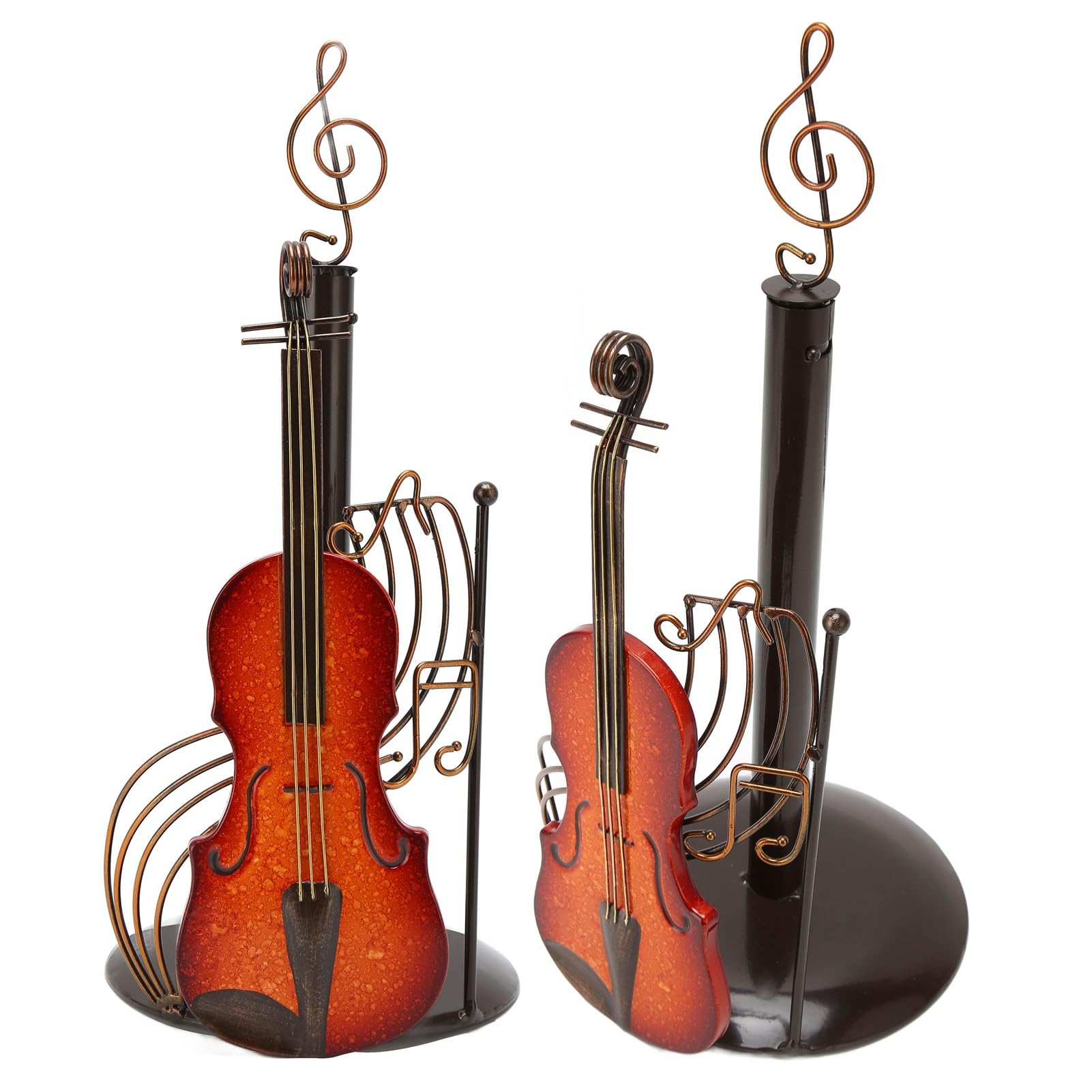 Violin-Styled Tissue Holder – Sturdy and Durable Metal Paper Towel Stand with Powder Coated Finish for Bedroom, Bathroom, and Office Use