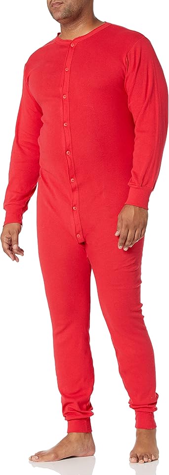 mens red one piece long underwear