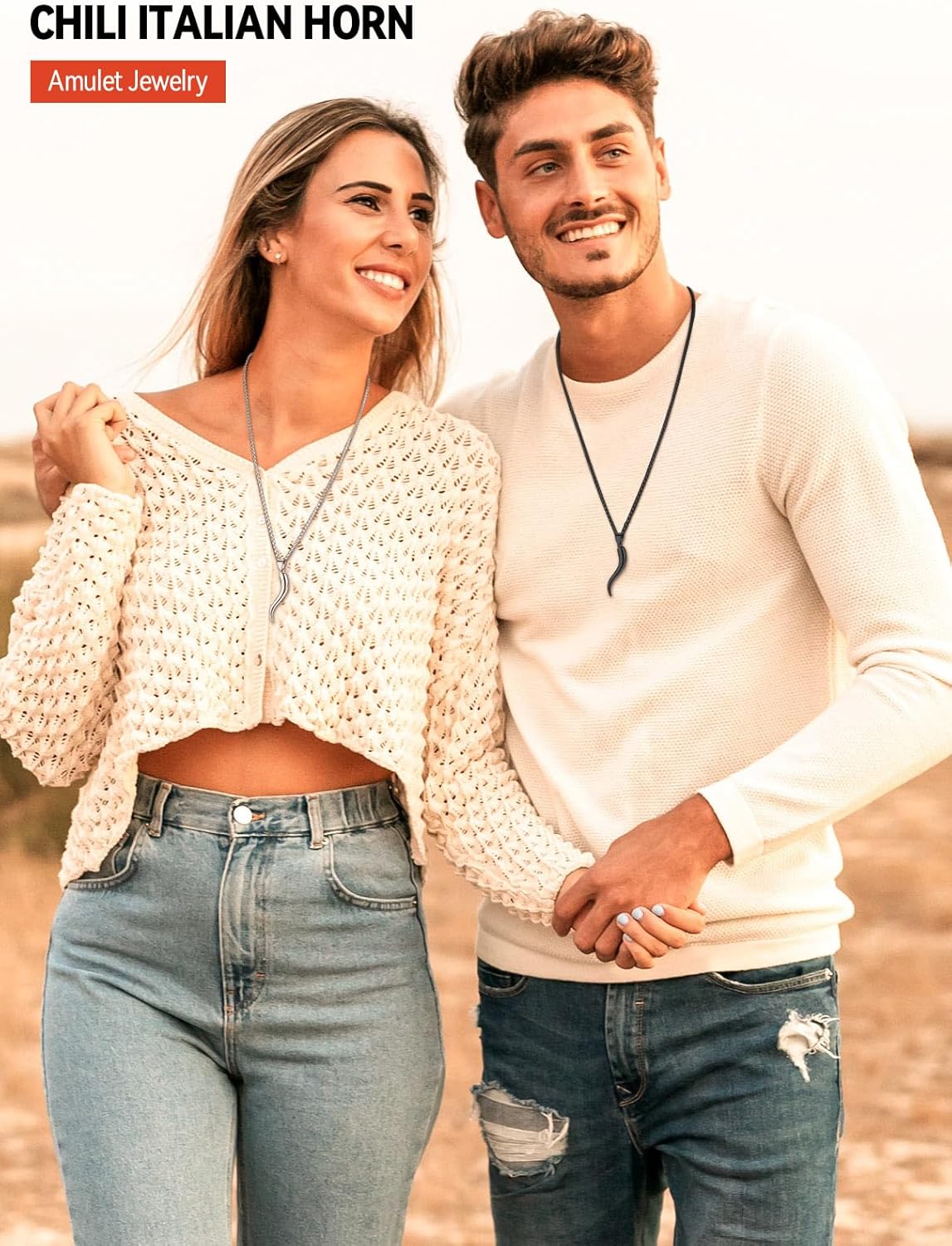 FaithHeart Italian Horn Pendant Necklace for Women Men Silver/Black/Gold Plated Stainless Steel Cornicello Necklace Protection Necklace Chains with Pendant Italian Charm Talisman with Gift Box - Image 2