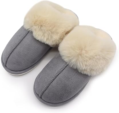 Plush Slippers for Women and Men, Ultra Soft Style Indoor House Shoes, Non-Slip Cozy and Washable slippers