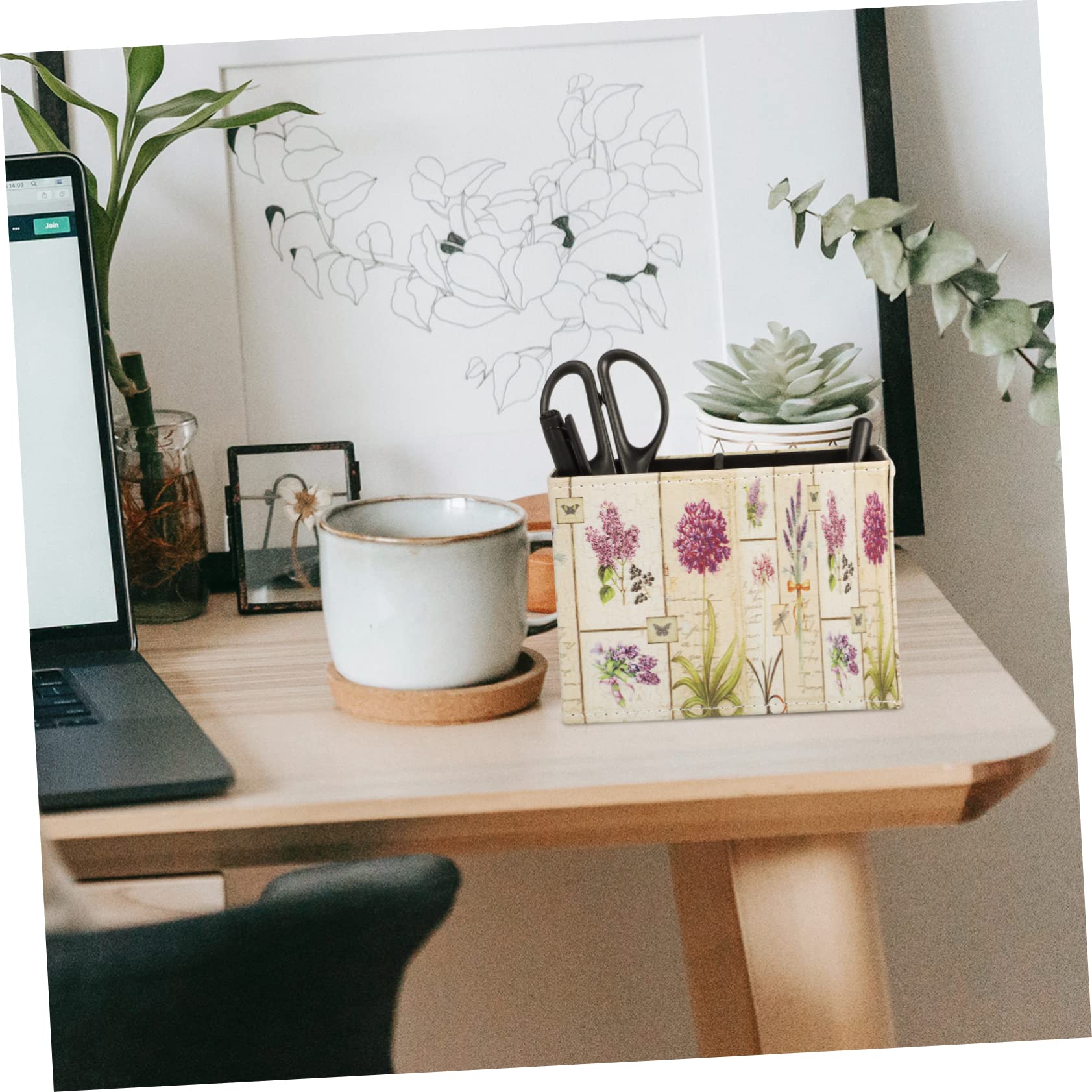 HOMSFOU 2 Eleganter Schreibtisch Organizer aus Leder Multifunktionale Aufbewahrungsbox für Fernbedienungen Stifte und Bürozubehör Kreatives Haushaltsdekor Design