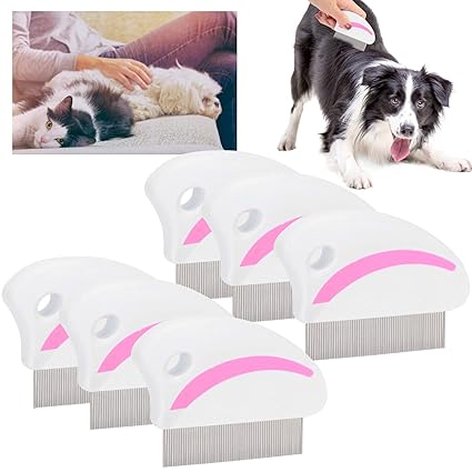 Cat Flea Combs, Portable Lice Combs Metal Fine Needles Dog Tick Comb Environmentally Friendly Materials for Remove Fleas