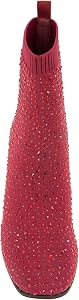 Kenneth Cole Reaction Rida Stretch Jewel Stivaletti Donna - Maglia Plaid Rosso, Tacco 5,7 Cm, Taglia 41 EU
