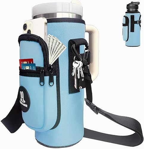 Miniatura 9 de Sports rabbit Soporte universal para botella de agua – Diseño híbrido duradero de Oxford y neopreno compatible con Stanley de 30/40oz con asa y
