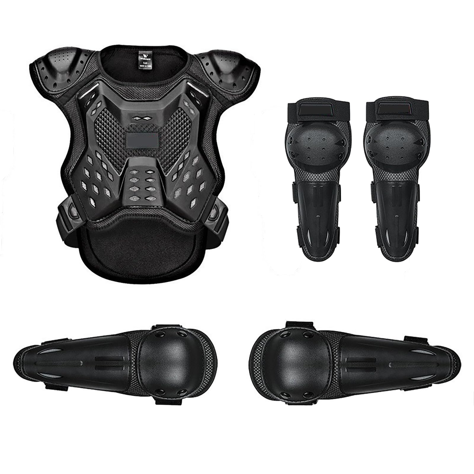 Conjunto De Armadura Corporal Motocicleta con Protector De Pecho Espalda Hombros Codos Y Rodillas, Equipo De Protección Ajustable para Motocross, Moto De Cross, ATV Y Enduro