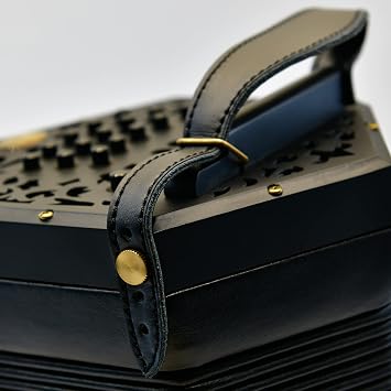 Trinity College AP-3530A Anglo-Style 30-Button Concertina Satin Black Leather Bellows, Brass Reeds & Hard Case