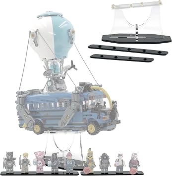 Display Stand Compatible with LEGO Fortnite 77073 Battle Bus Angled Display Stand with Minifigure Base Set Not Included