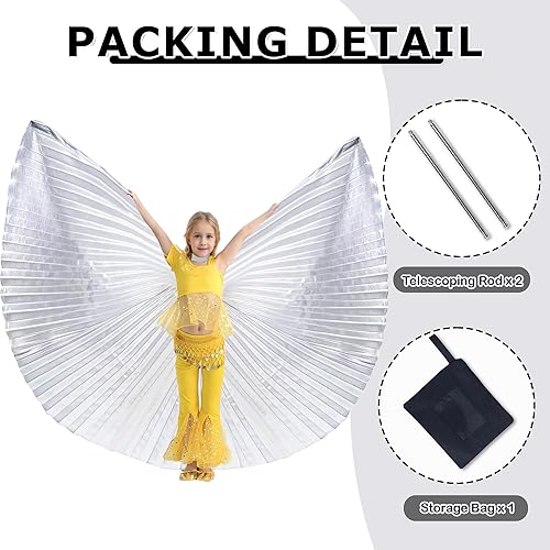 Miniatura 3 de MUNAFIE Disfraces de Halloween para danza del vientre, alas de Isis para niños