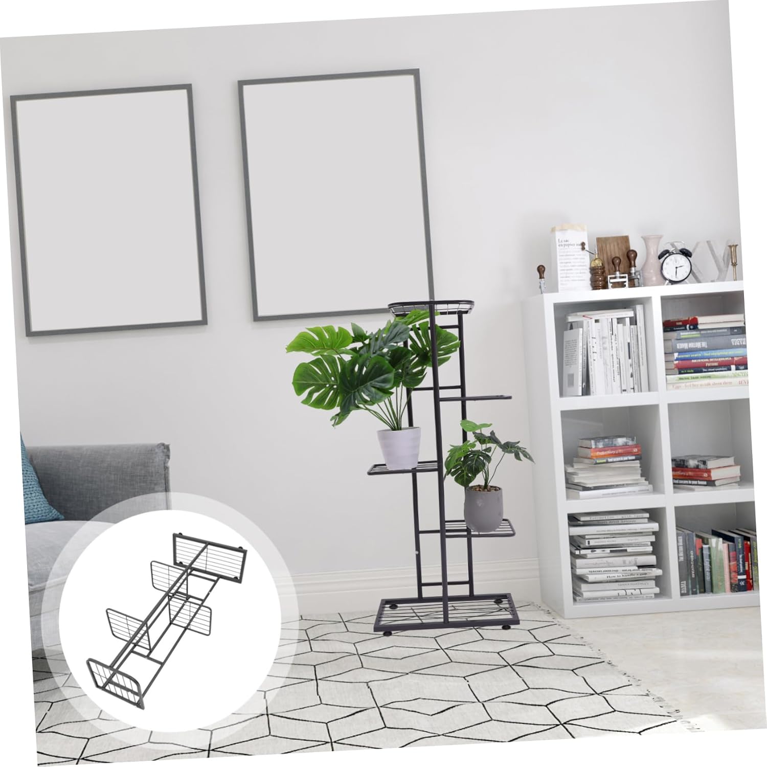 1pc Multi-layer Iron Flowerpot Rack Plant Stand for Balcony Garden and Patio Bonsai Display Shelf Foot Pads