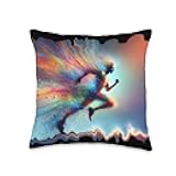 PlanetEye Designs Vivid Velocity: Passion for Running Throw Pillow, 16x16, Multicolor