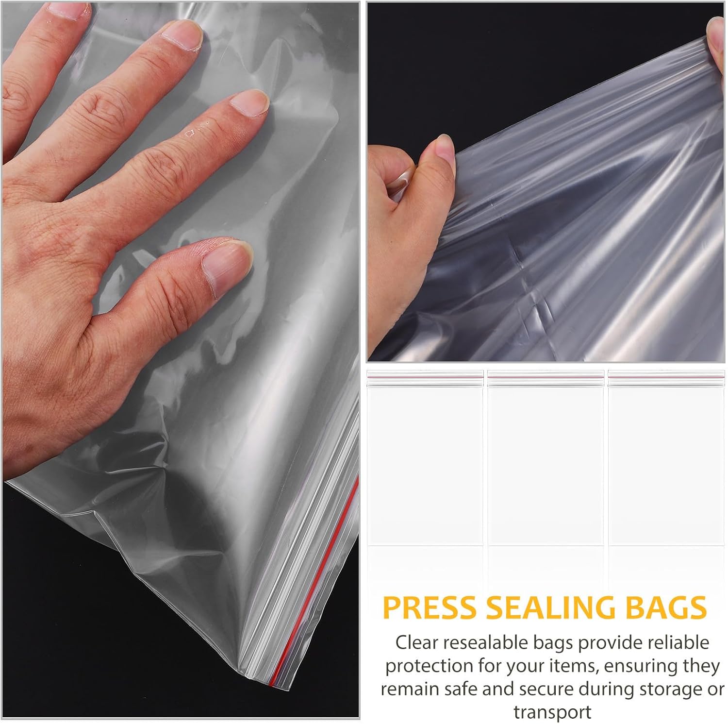 SUPVOX 10pcs Resealable Bags for Storage Large Pe Self-sealing Bags for Shoes for Food Multi-functional with Tight Closure for Travel for Household Use image 3