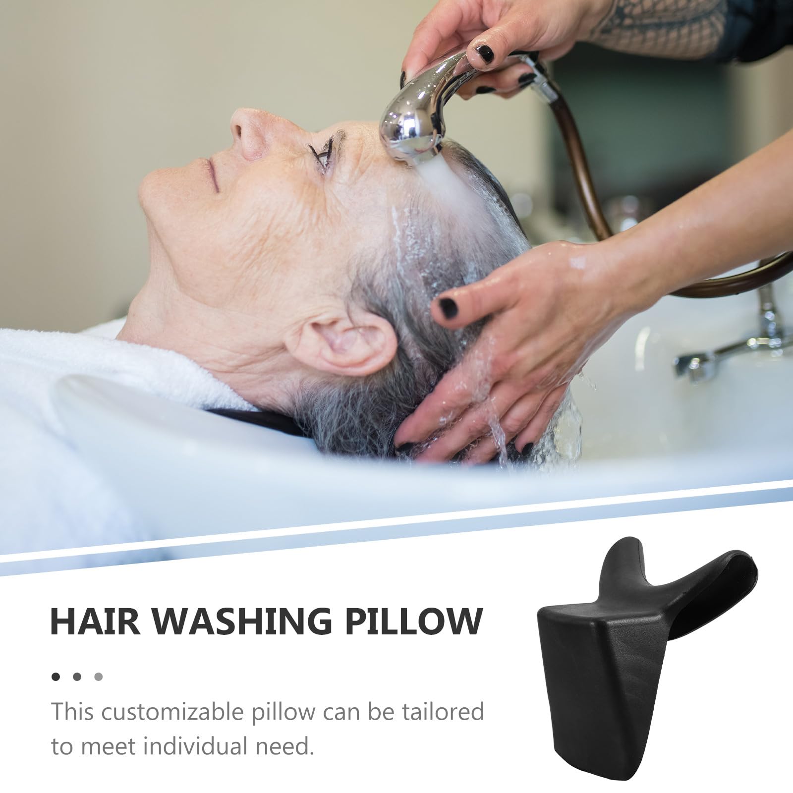 Cuscino Lavatesta a Corno Nero in PVC e PU per Salone