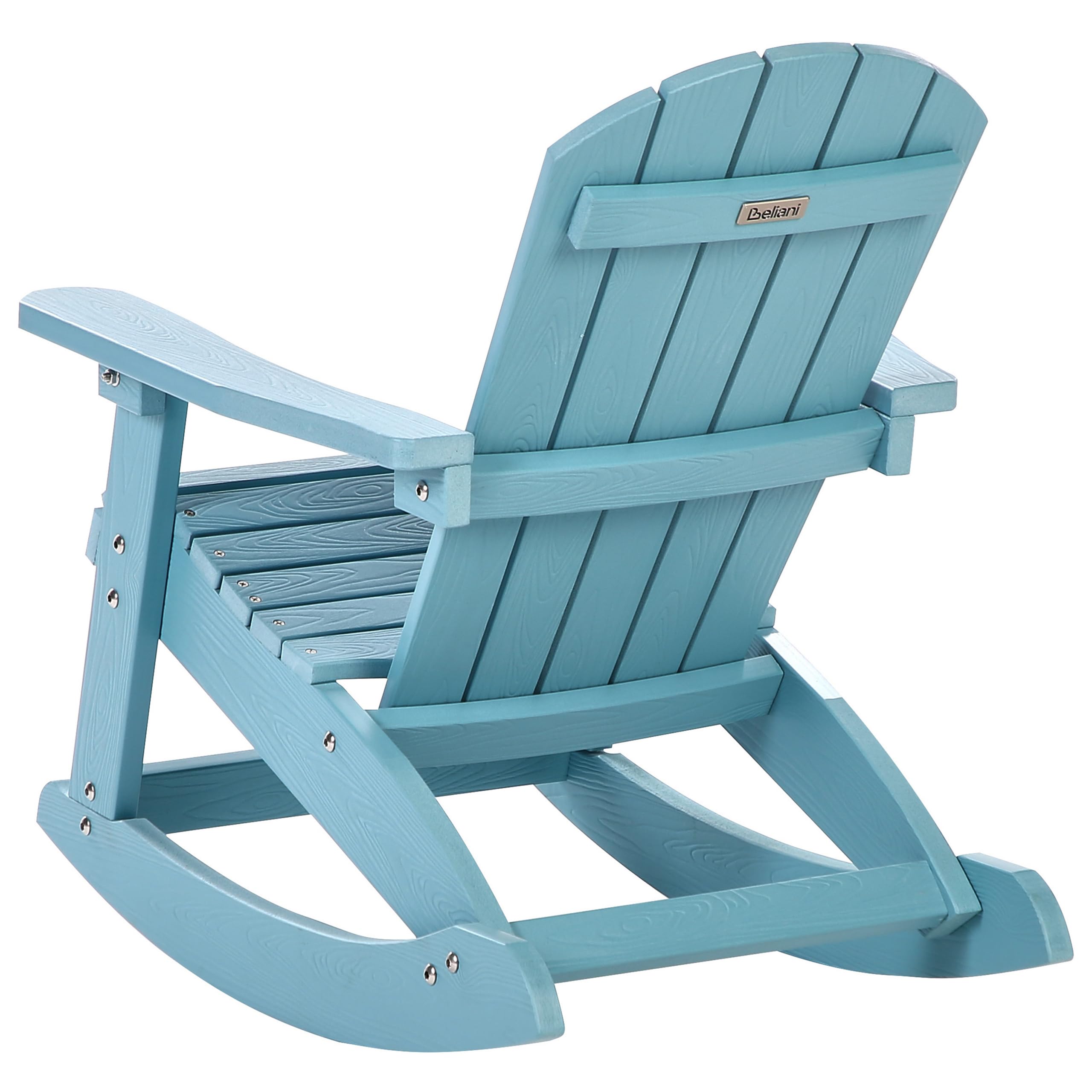 Beliani Muskoka Kinder Garten-Schaukelstuhl Blau mit Breiten Armlehnen modern Adirondack