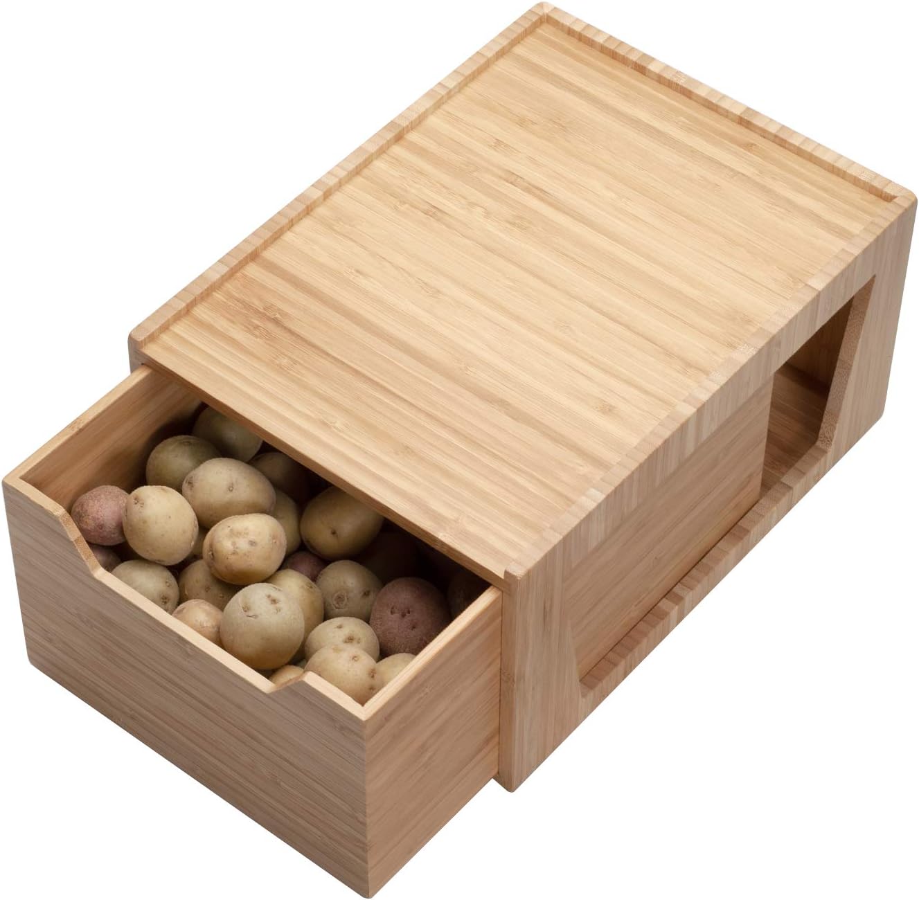Tall Bamboo Drawer, Stackable Storage Solution for Kitchen Products, Office Supplies, or Bathroom Cosmetics & Toiletries, 12” x 9” x 6.25”