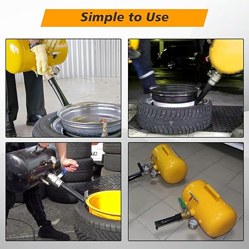 Miniatura 3 de Asiento de cuentas de neumático de aire, 5 galones, asiento de cuentas de 145 PSI, herramienta para automóvil, camión, tanque ATV, color rojo