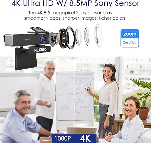 Miniatura 2 de NexiGo Cámara web de negocios N930P 1080P con software, micrófono y cubierta de privacidad, enfoque automático, cámara web USB HD, para Zoom,