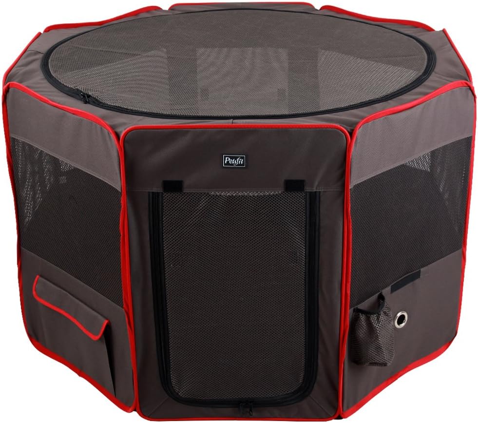 Petsfit 29" Dia Puppy Pen Dog Exercise Pen,Pet Playpen Zipper Sealed Bottom
