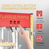 Vista 5 de ROVSUN Popcorn Machine with 16 Ounce Kettle ETL Certified, Countertop Popcorn Maker Commercial Popcorn Machine w/Stainless Steel Scoop, Oil Spoon &