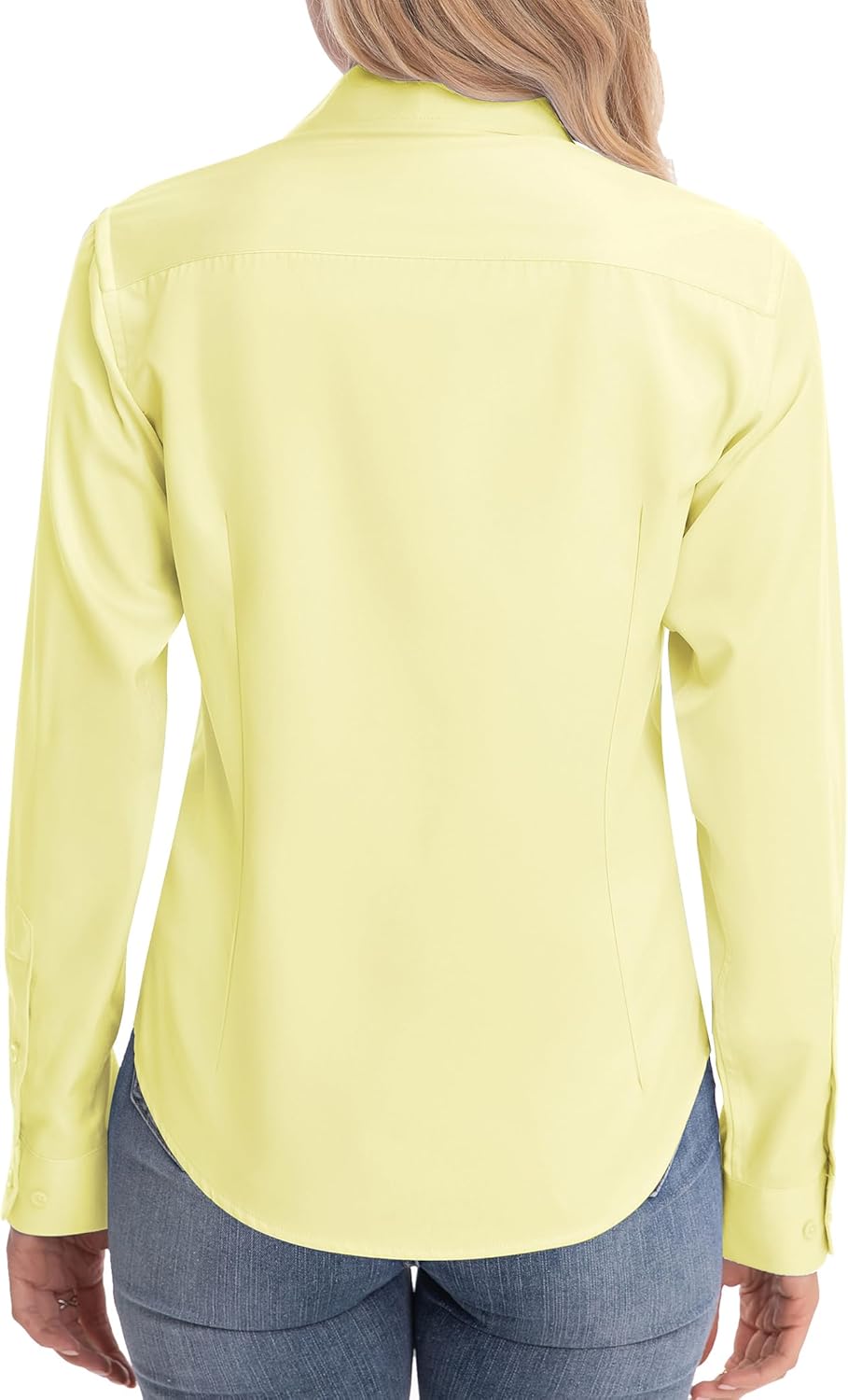 siliteelon Womens Classic-Fit Dress Shirts Long Sleeve Button Down Wrinkle-Free Stretch Solid Casual Work Office Blouse Top - Image 4