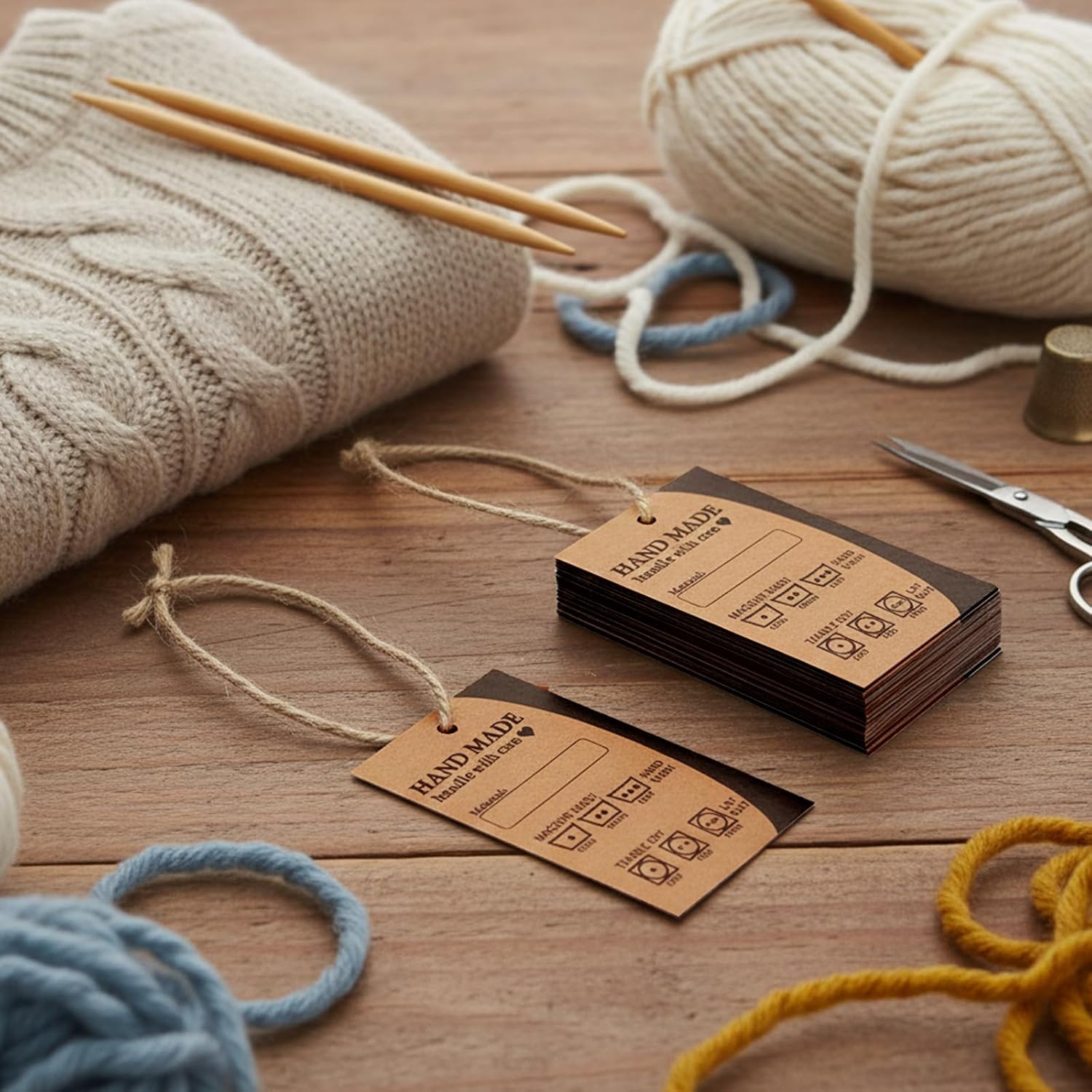 50Pack Fabric Care Instructions Tag Handmade Care Instruction Tag
