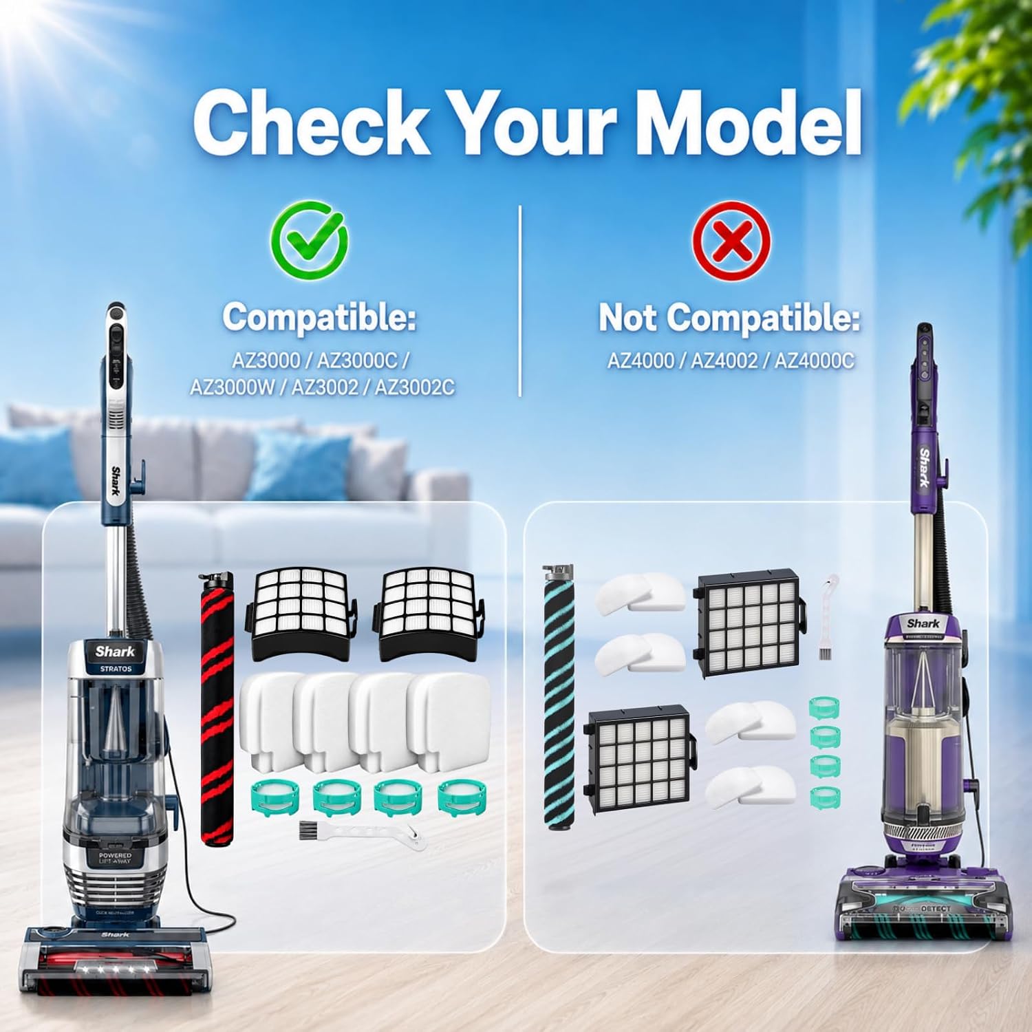 AZ3002 Filter Replacement for Shark Stratos AZ3000 AZ3000W Upright Vacuum image 3