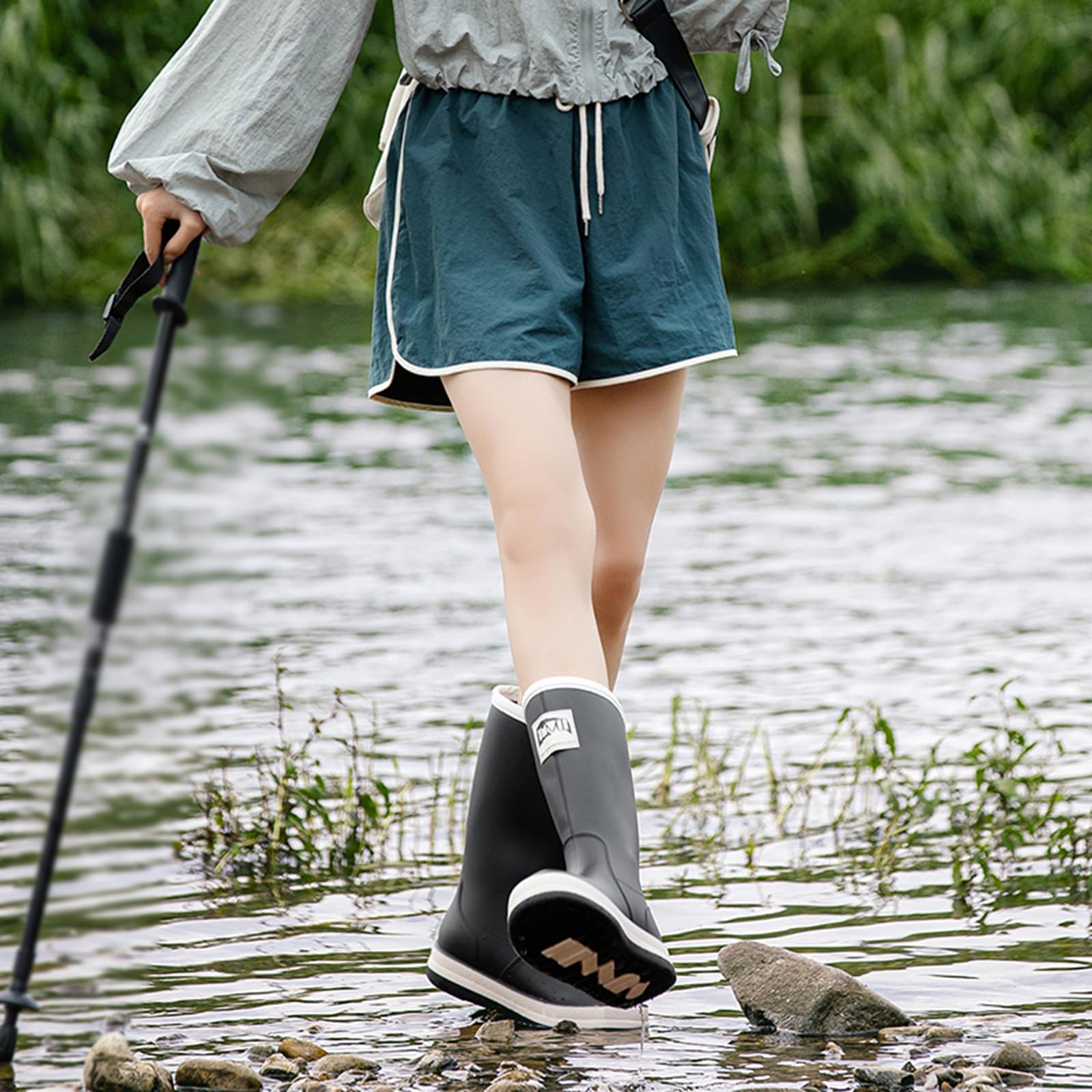CUTEHEELS Wasserdichte, Flexible Yard-Stiefel für Herren und Damen, Abnehmbares Futter, Rutschfeste Regenstiefel für den Außenbereich