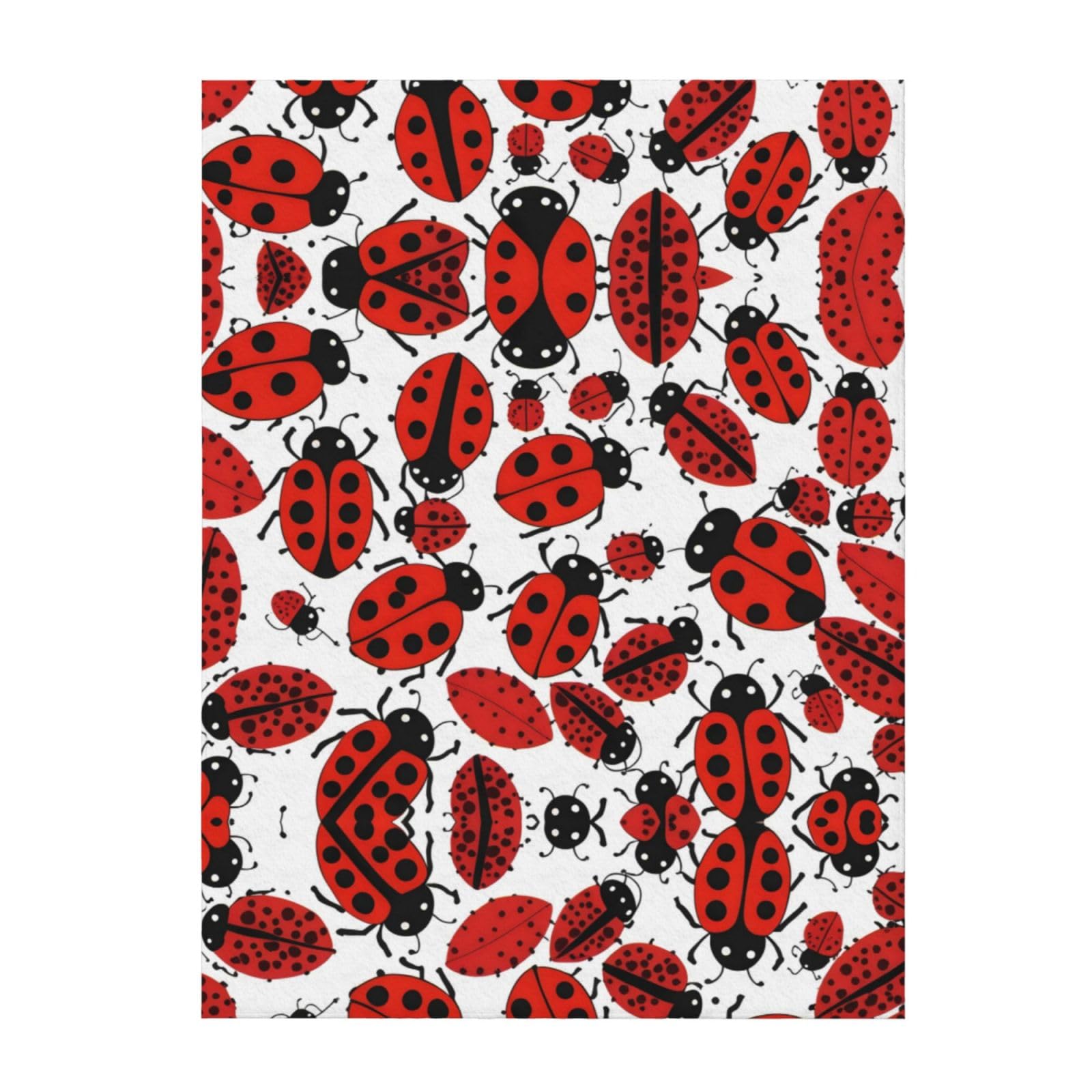 Couverture lit contre le froid motif coccinelles tissu léger et résistant