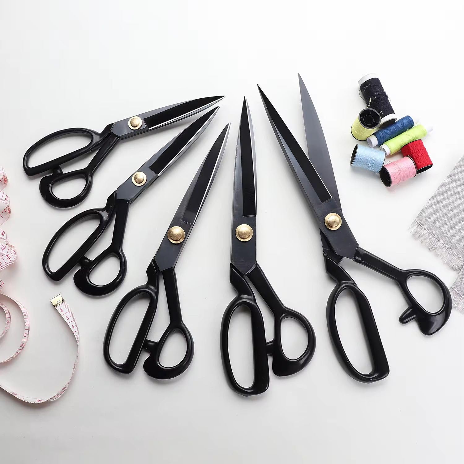 CRAFT IT Tailoring Scissor 9 Inches for cloth cutting with Sharp Precision Blades | Professional Shears for Tailoring with High Carbon Steel (1 Scissor+1 seam Ripper+1 cutter+1 Measure Tape) 1
