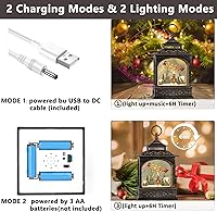 Vista 10 de Linterna musical de globo de nieve de Navidad, linterna giratoria brillante de 12 pulgadas con temporizador de 6 horas, alimentado por USB