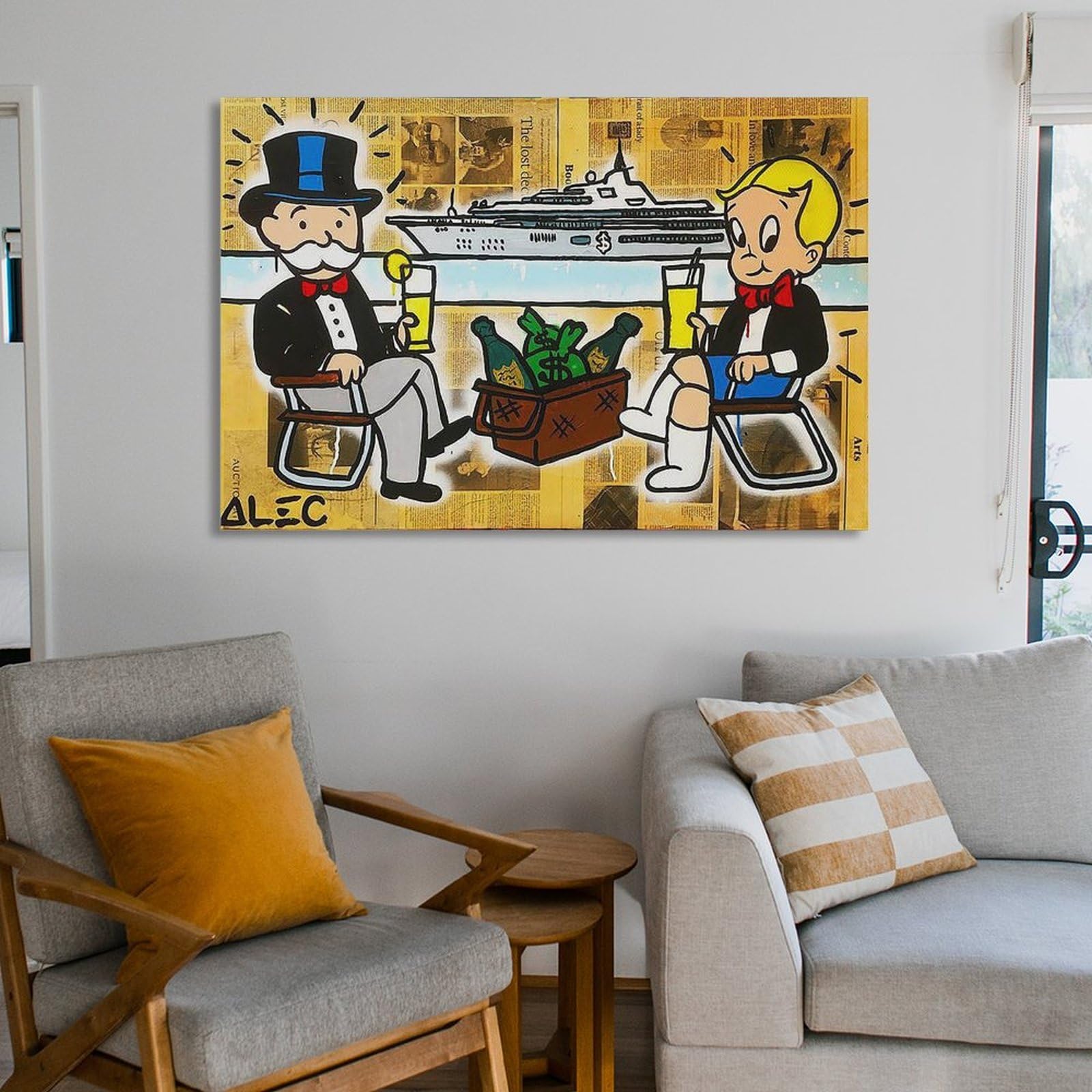 Amazon.com: Alec Monopoly Abstract Urban Print Canvas Wall Art for