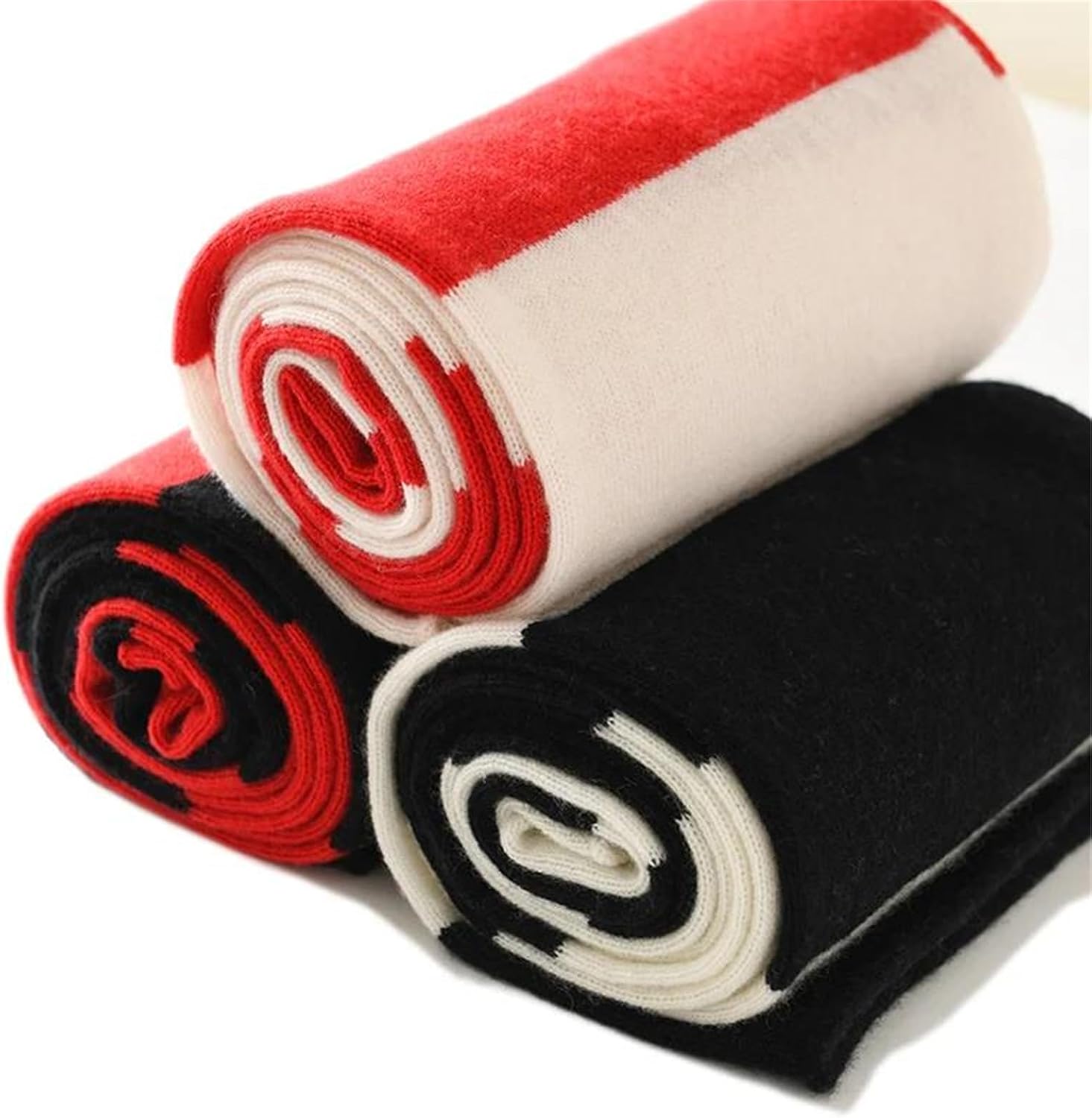 Women's Knitted Thick Cashmere Scarf Color Matching Design For Cold Weather Warmth And Soft Neck Protection