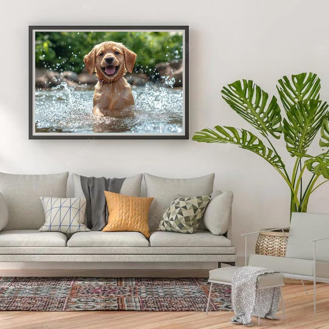 5D Pies Diament Malarstwo Zestaw dla Dorosłych, DIY Zestawy do Malowania Krajobraz Diament, Pełne zestawy artystyczne, Square Rhinestone Ścieg krzyżykowy Malarstwo dla dorosłych Początkujący Wystrój