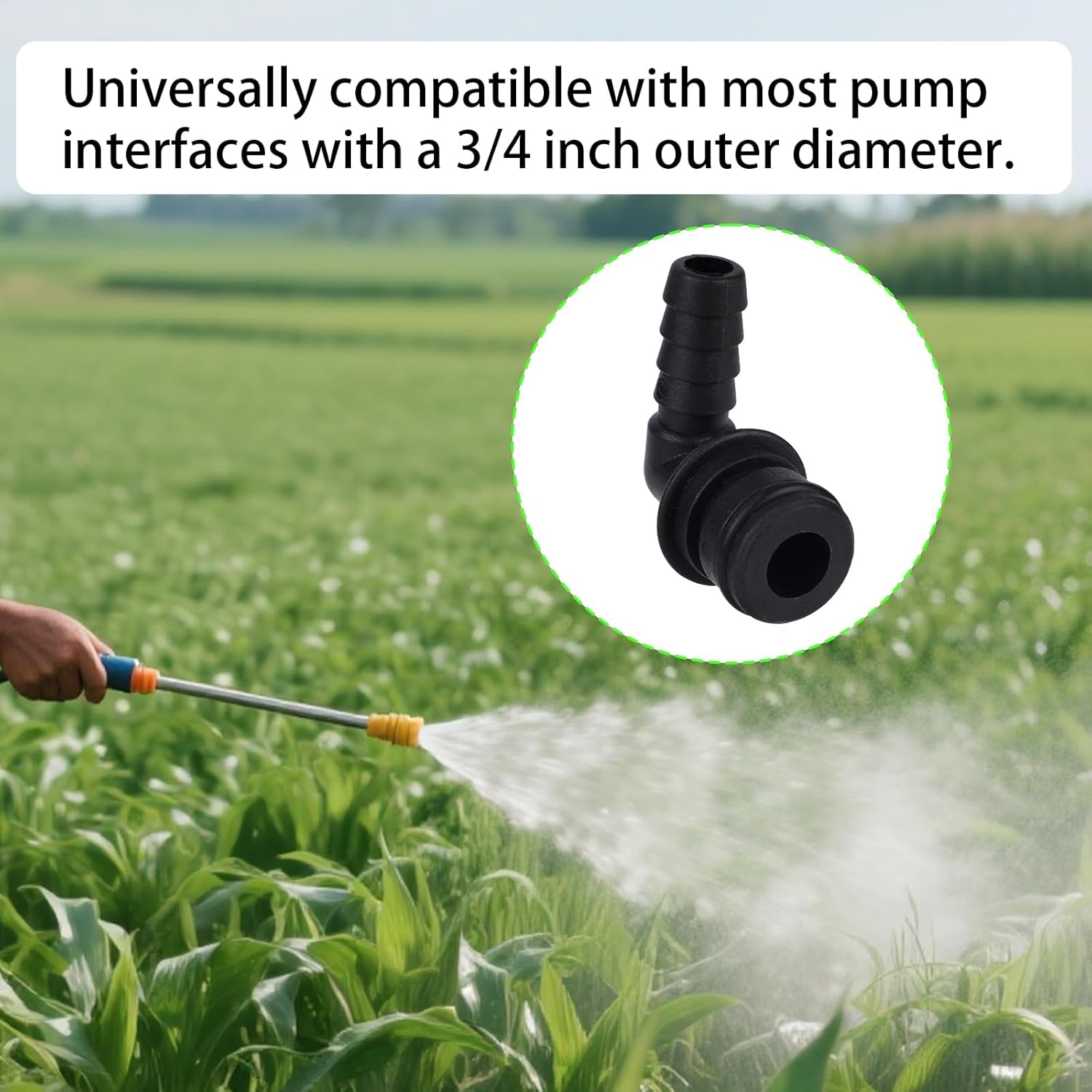 6 Pcs 20381-024 Quad Port Fittings, 3/8" Hose Barb NPT 90 Degree Elbow Quad Port Hose Connector Fittings for Garden & Lawn Water System Pumps Compatible with Flojet Pump, 3/4" OD