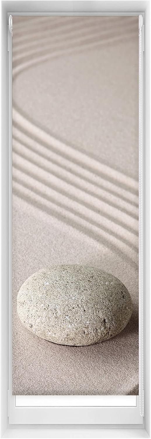 Blindecor Easy Blackout Roller Blind, No Drilling Required, Digital Print, 55 x 150 cm (Width x Height), Fabric Dimensions 52 x 145 cm, Thermal Roller Blind