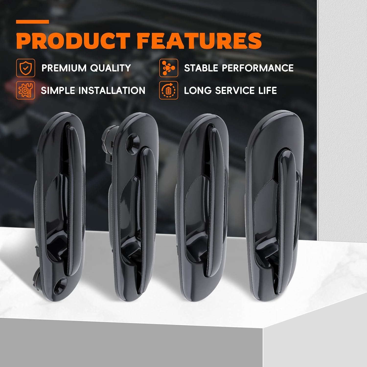 GoaMotors 4PCS Exterior Door Handle Outside Front & Rear Left Right Door Handle for Honda CRV 1997-2001 Door Handle Replaces 72140ST0003 72640S10003 72640ST0003 72680S10003