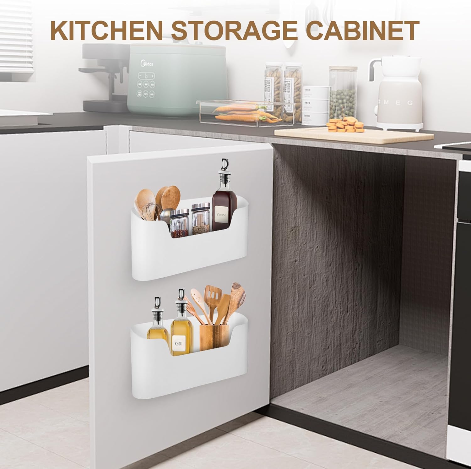 Under Sink Organizer & Wall Mount Storage Box, Multi-Use Cabinet Door Holder for Kitchen, Office, Bedside - Image 3