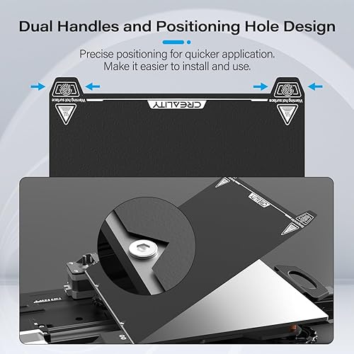 Miniatura 3 de Creality Placa de construcción original oficial Ender 3 S1, superficie de textura de 9.252 x 9.252 in, hoja PEI, magnética, extraíble, flexible,