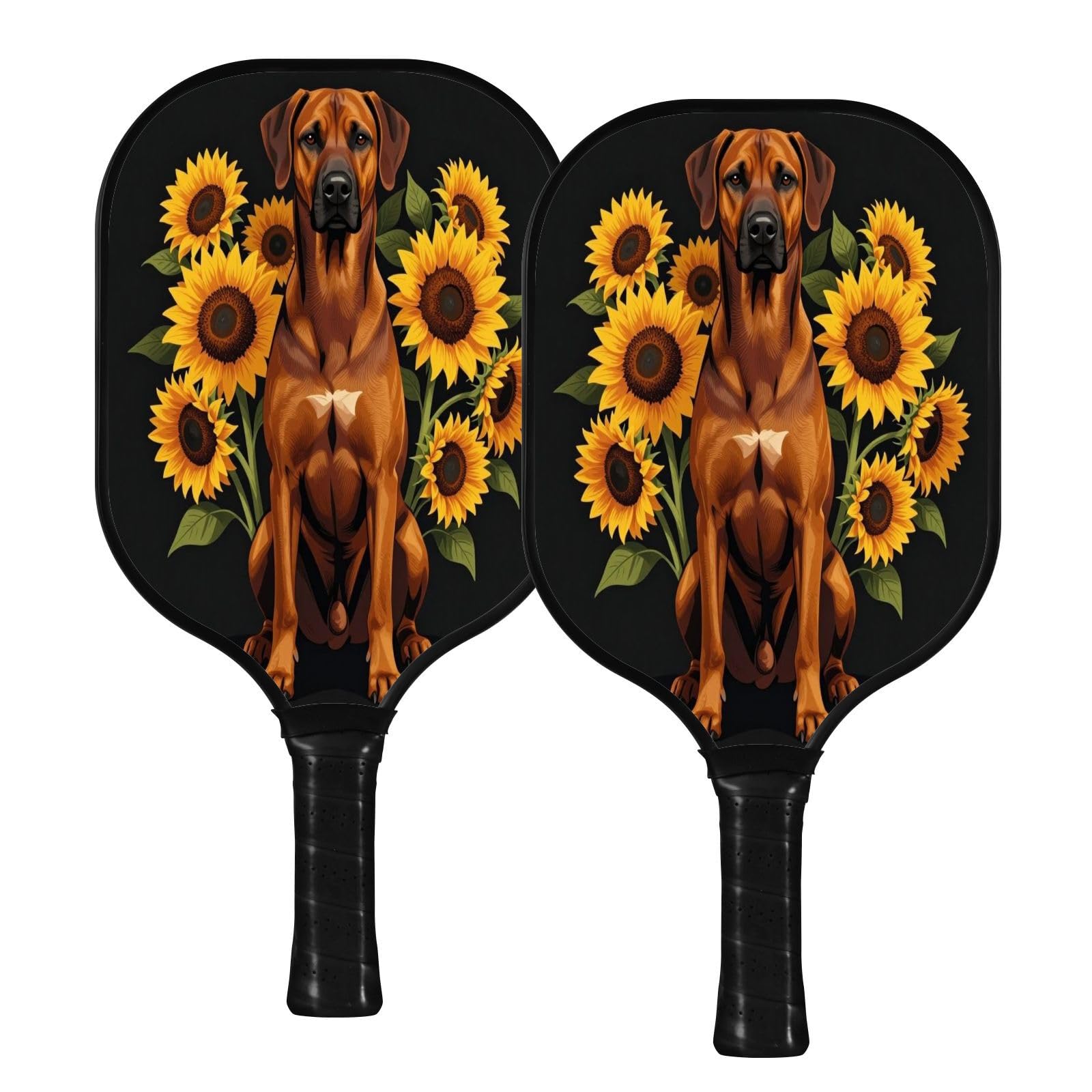 Sunflowers Dog Spin - Paleta de pickleball de carbono